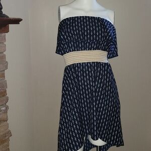 Ocean drive clothing Co Small strapless dress anchors